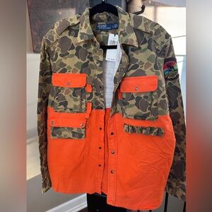Polo by Ralph Lauren Men's Camouflage/orange shirt jacket - Size large. NWT